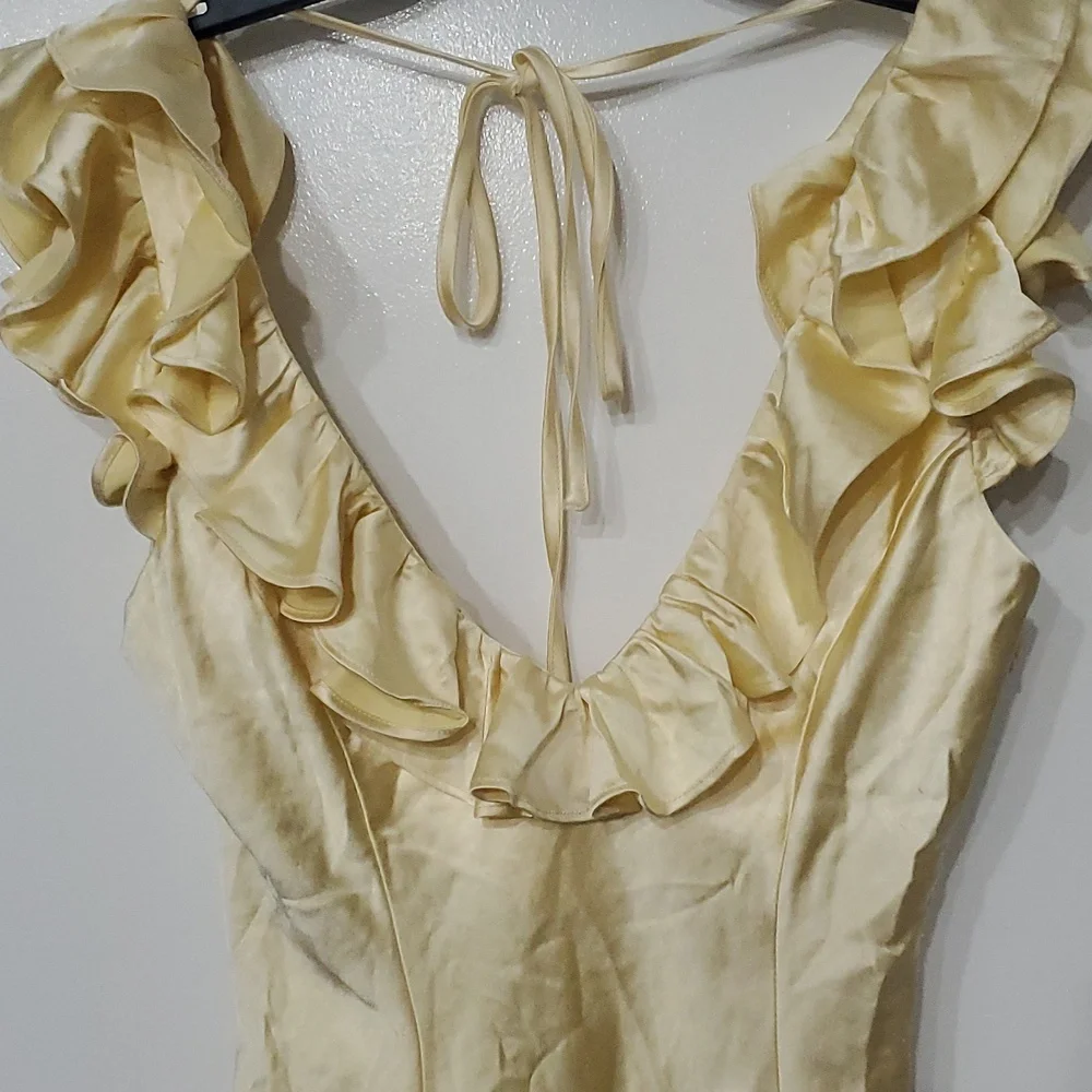 Princess Polly Yellow Ruffle Mini Dress Size 2 - Picture 4 of 13